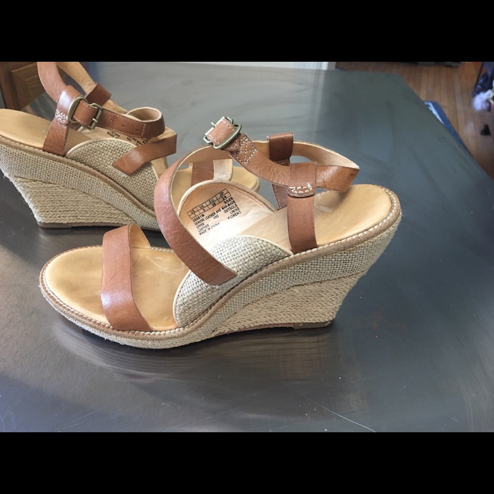 Timberland Wedged Espadrilles, Sz 7